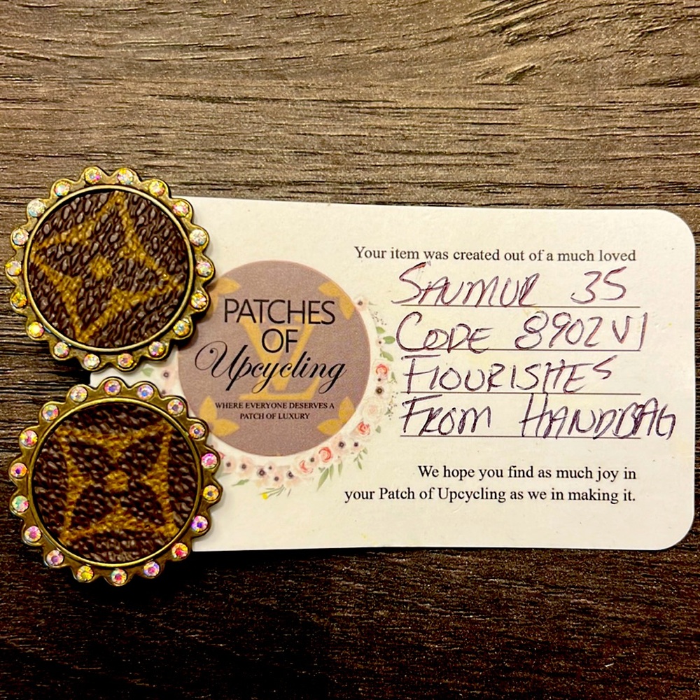Upcycled LV Stud Earrings